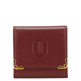 カルティエ マストライン コインケース 小銭入れ ワインレッド ボルドー レザー レディース CARTIER 【中古】